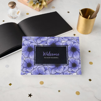 Purple Anemones Wildflower G602 Foil Guest Book