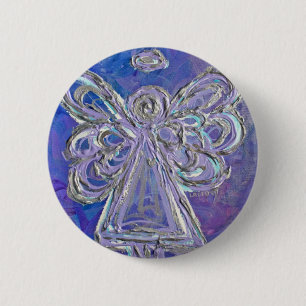 Purple Angel Button Pin
