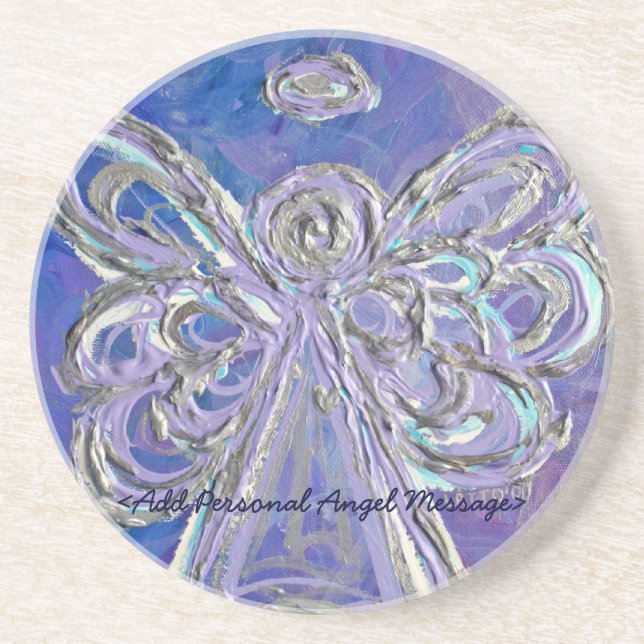 Purple Angel Coaster with Customized Message (Front)