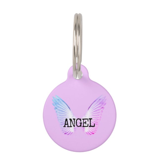 Purple Angel Pet ID Tag (Front)