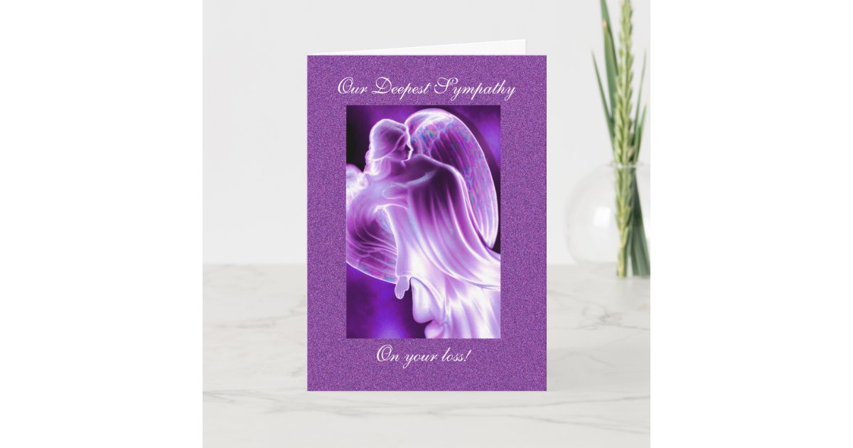 Purple Angel Sympathy Card | Zazzle