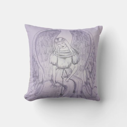 Purple Angel Throw Pillow