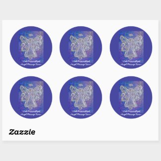 Purple Angel Wings Stickers with Custom Messages