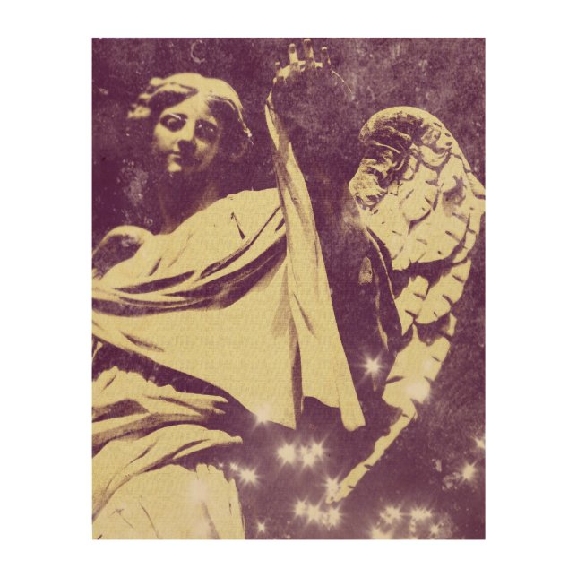 Purple Angel Wood Wall Art (Front)