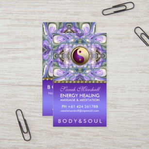 Purple Angelic Energy Healing Holistic New Age Business Card