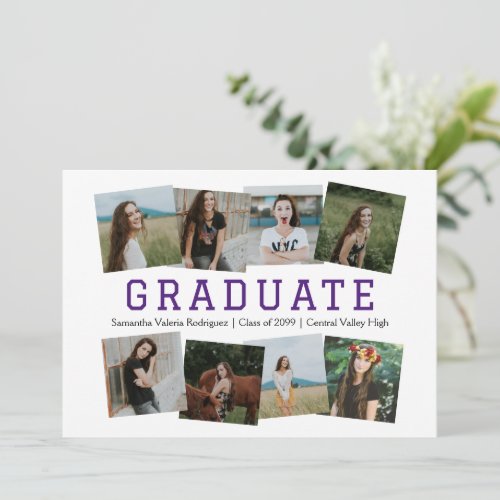 Purple Angled Eight_Photo Graduation Announcement