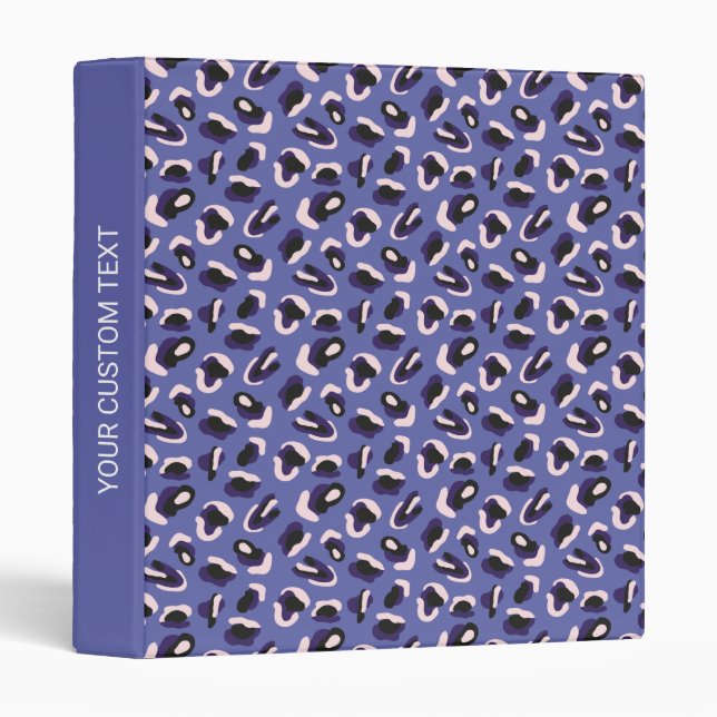 Purple Animal Print 3 Ring Binder (Front/Spine)