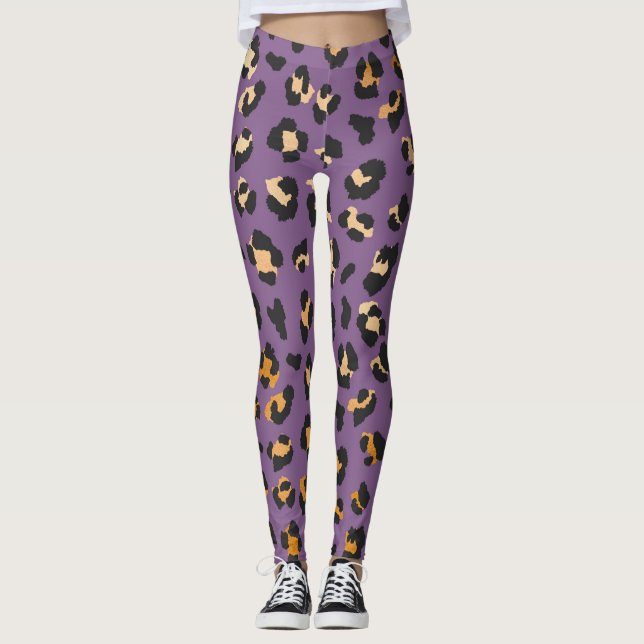 purple animal print leggings (Front)