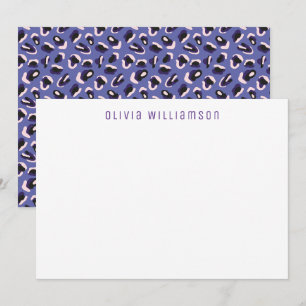 Purple Animal Print pattern Note Card