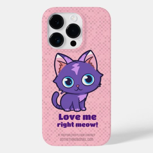 Purple Anime Cat Vector Art Pink Case_Mate iPhone 14 Pro Case