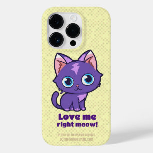 Purple Anime Cat Vector Art Yellow Case-Mate iPhone 14 Pro Case