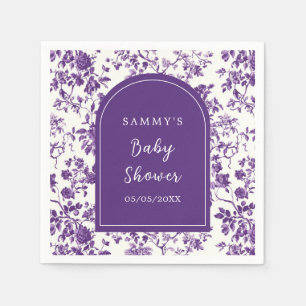 Purple Antique Chinoiserie Baby Shower Napkins