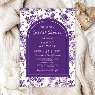 Purple Antique Chinoiserie Bridal Shower Invitation