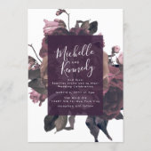 Purple Antique Rose Fantasy Wedding Invitation (Front)