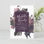 Purple Antique Rose Fantasy Wedding Invitation (Standing Front)