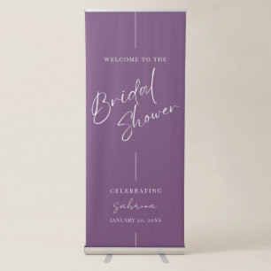 Purple Any Theme Bridal Shower Welcome Retractable Banner