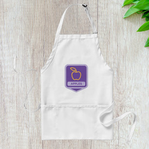Purple Apple Badge Design Fruit Lover  Adult Apron