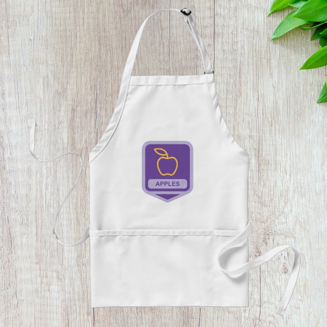 Purple Apple Badge Design Fruit Lover  Adult Apron (Creator Uploaded)