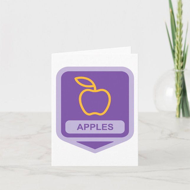 Purple Apple Badge Design Fruit Lover  Card (Creator Uploaded)