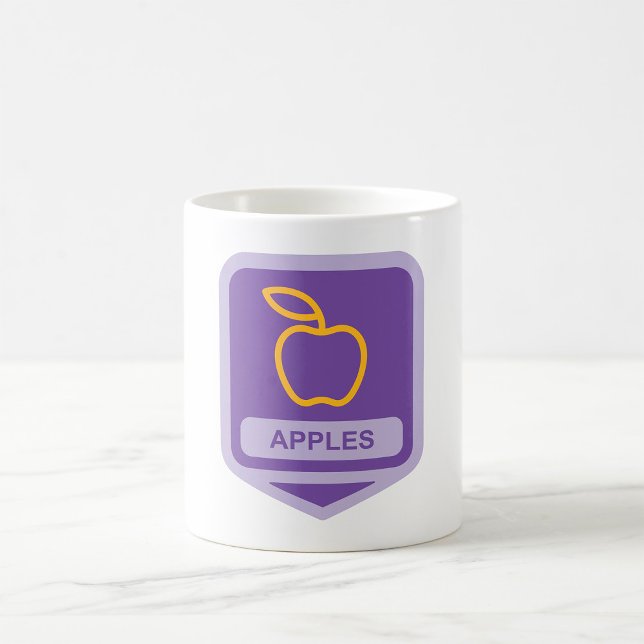 Purple Apple Badge Design Fruit Lover  Coffee Mug (Creator Uploaded)