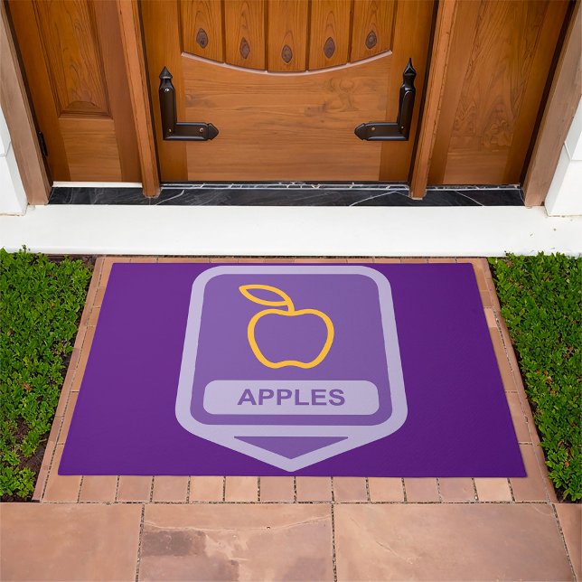 Purple Apple Badge Design Fruit Lover  Doormat (Creator Uploaded)