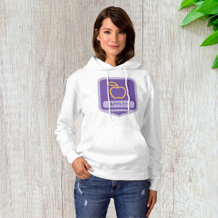 Purple Apple Badge Design Fruit Lover Hoodie