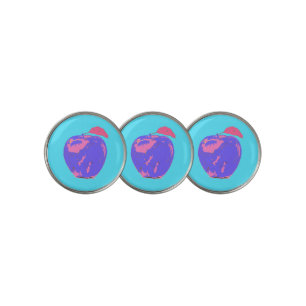 Purple Apple Pop Art Golf Ball Marker
