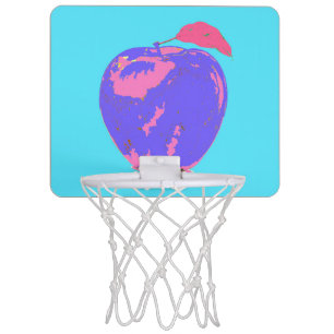 Purple Apple Pop Art Mini Basketball Hoop