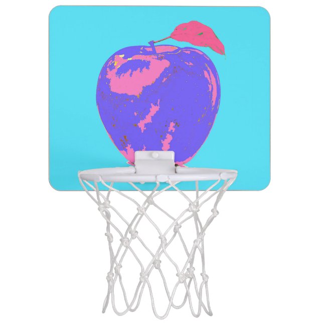 Purple Apple Pop Art Mini Basketball Hoop (Front)