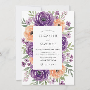 Purple Apricot Radiant Spring Wedding Invitation
