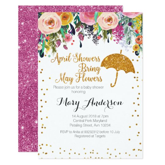 Purple April Showers Baby Shower Invitation Zazzle Purple April Showers Baby Shower Invitation