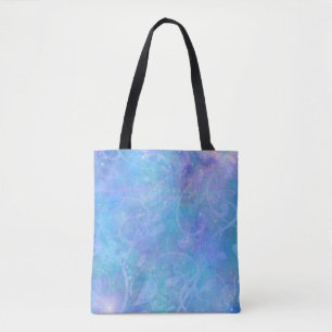 Purple, Aqua and Blue Abstract Design Tote Bag
