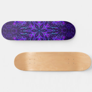 Purple Aqua Blue Black Beautiful Skateboard
