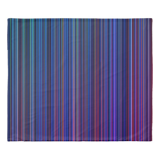 Purple Aqua blue retro stripe king Duvet Cover (Back)