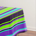 Purple, Aqua, & Chartreuse Tablecloth<br><div class="desc">Make a bold statement with this striped tablecloth featuring vibrant in purple,  aqua,  and chartreuse. A striking design made for modern homes,  creative interiors,  or statement events. Perfect for anyone who loves fearless,  graphic styling.</div>