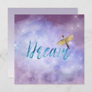 Purple Aqua Dream Gold Dragonfly