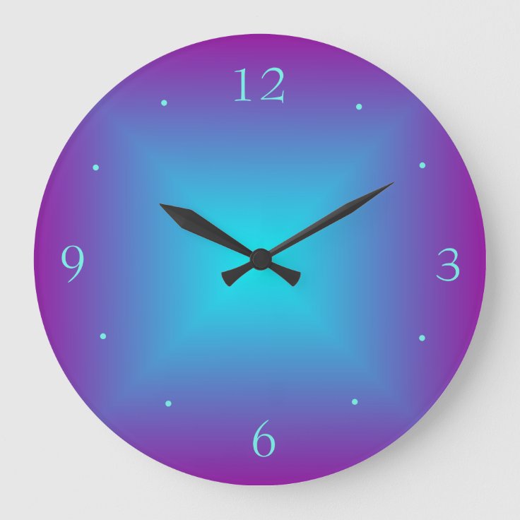 Purple/Aqua Illuminated Printed Design Wall Clock Zazzle