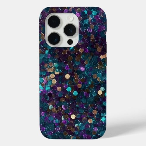 Purple Aqua Mermaid Sparkle iPhone 15 Pro Case