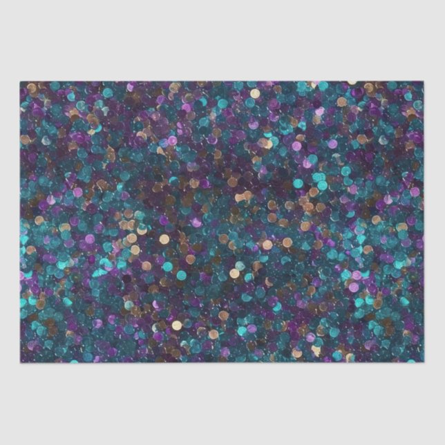Purple Aqua Mermaid Sparkle Tissue Paper (Front)
