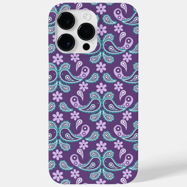PURPLE & AQUA PAISLEY PATTERNS Case-Mate iPhone CASE (Back)