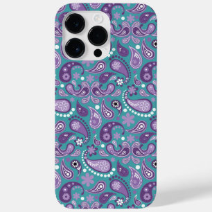PURPLE & AQUA PAISLEY PATTERNS Case-Mate iPhone 14 PRO MAX CASE