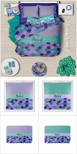 Purple Aqua Teal Blue Mermaid Scales Gifts + More