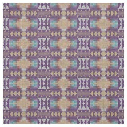 Purple Aqua Turquoise Taupe Beige Red Ethnic Look Fabric