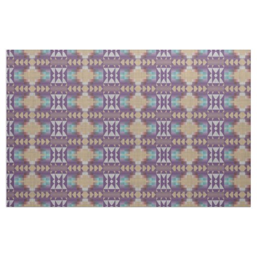 Purple Aqua Turquoise Taupe Beige Red Ethnic Look Fabric