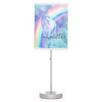 Purple Aqua Unicorn Dream Desk Lamp