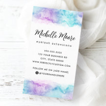 Purple aqua watercolor vertical custom logo