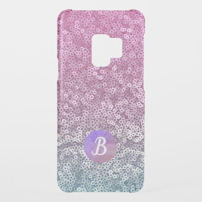 Purple Aquamarine Blended Sparkly Monogram Uncommon Samsung Galaxy Case (Back)