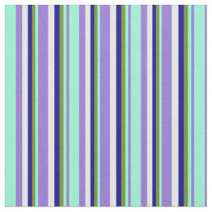 Purple, Aquamarine, Green, Dark Blue & White Fabric