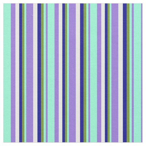 Purple, Aquamarine, Green, Dark Blue & White Fabric