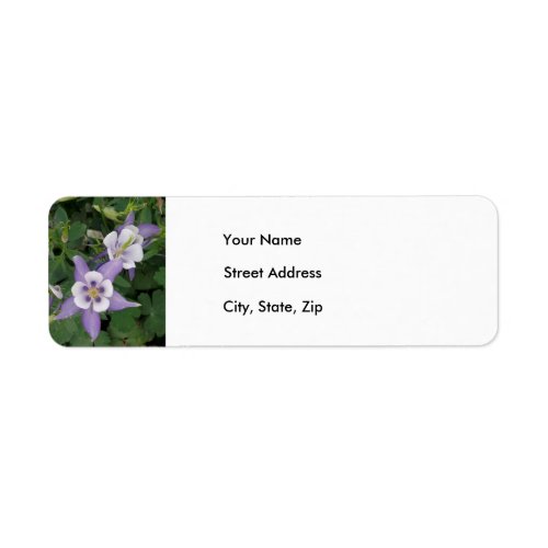 Purple Aquilegia Columbine Address Label